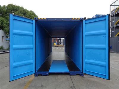 Contenedor de 40 pies High Cube con puertas en ambos extremos nuevo Azul